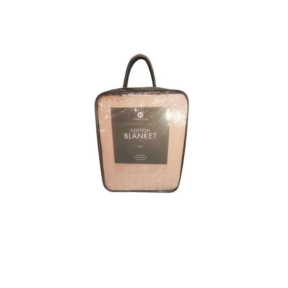Hotel Collection 100% Cotton Blush Weave Luxury Bed Blanket King 108" x 90"